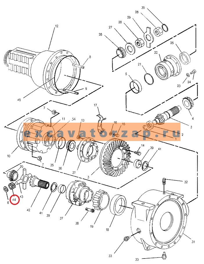 Шестерня 9R-9403, 9R9403 дифференциала заднего моста экскаватора погрузчика CAT428D
