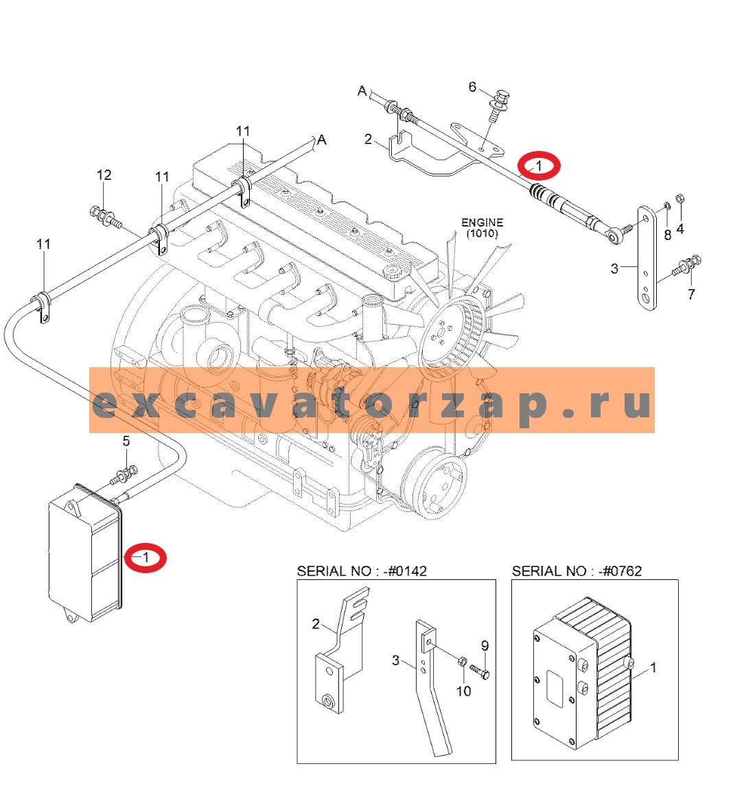 Регулятор оборотов двигателя 21EN-32200 (мотор управления подачей топлива, пошаговый мотор) экскаватора Hyundai R130W3, R160LC3, R250LC3, R290LC7, R320LC7