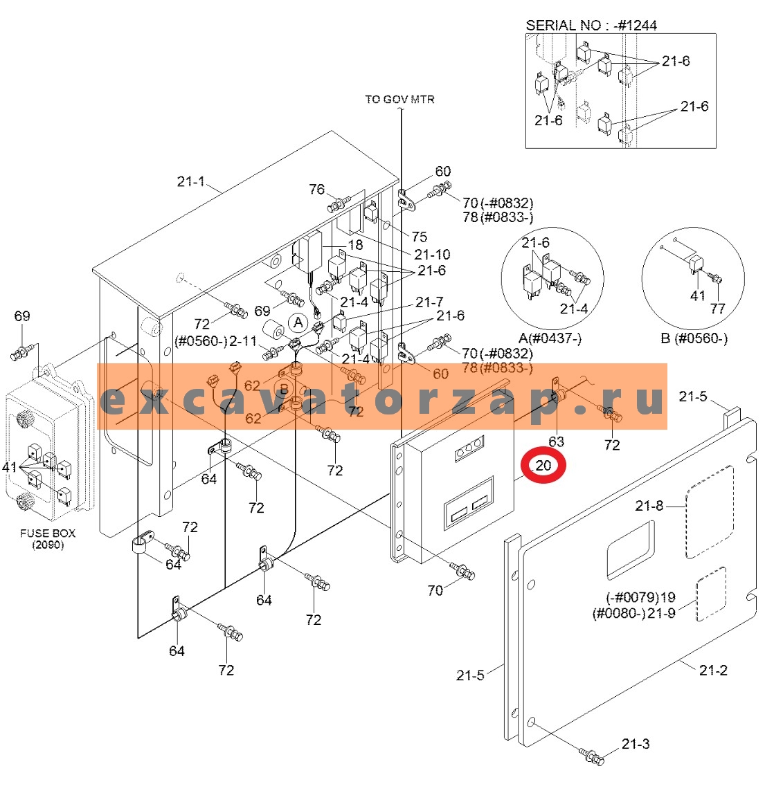 Контроллер 21N4-32300 (ЭБУ, электронный блок управления, бортовой компьютер) экскаватора HYUNDAI R140W7