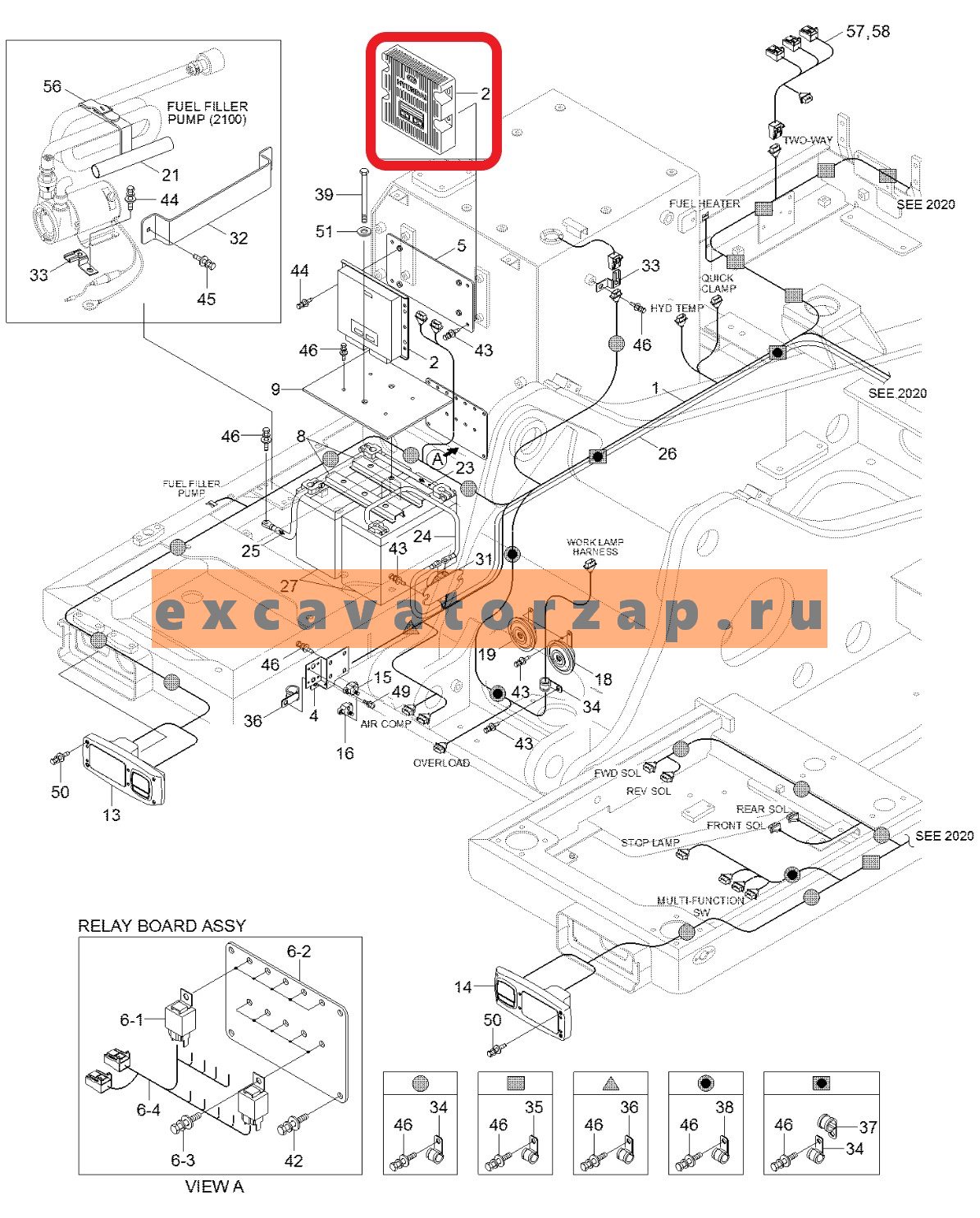 Контроллер 21Q5-32210 (ЭБУ, электронный блок управления, бортовой компьютер) экскаватора HYUNDAI R170W9S, R180W9S