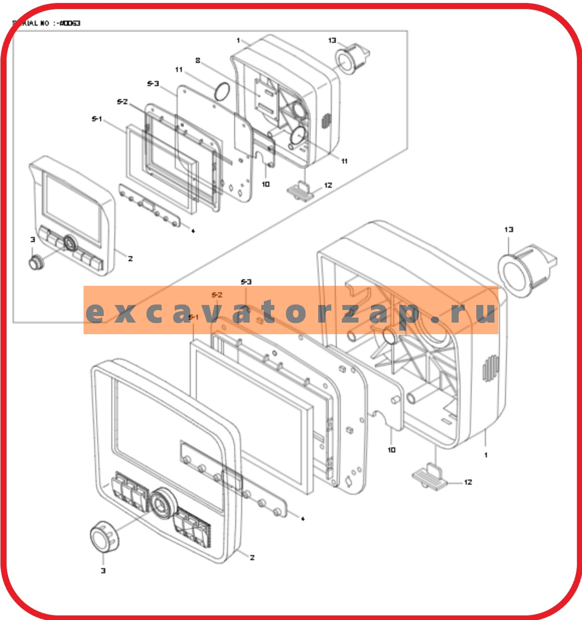 Монитор 21Q6-33402 (панель приборов, дисплей) экскаватора HYUNDAI R140LC-9, R140LC-9S, R140W-9, R170W-9, R180W-9S, R210W-9, R220LC-9S, R290LC-9, R300LC-9, R320LC-9, R350LC-9, R380LC-9