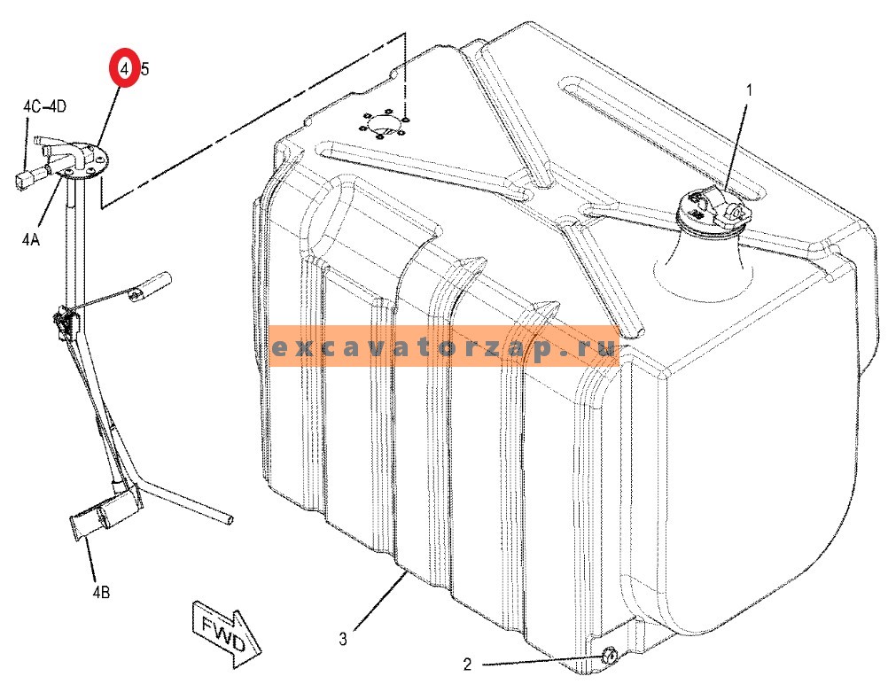 Датчик 517-3517, 5173517 уровня топлива (указатель, поплавок в топливный бак) экскаватора погрузчика CAT428, CAT432, CAT434