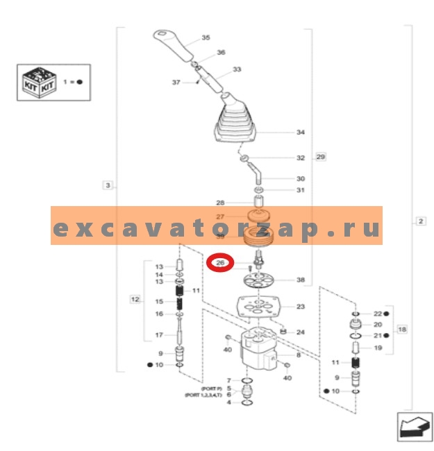 Шарнир (карданчик) XKAY-00049 джойстика экскаватора погрузчика HYUNDAI H940S