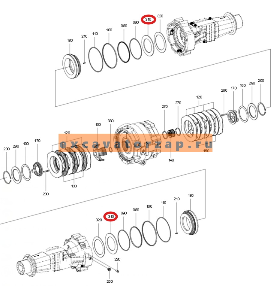Шайба ZGAQ-03460 (диск) заднего моста экскаватора погрузчика HYUNDAI H940S